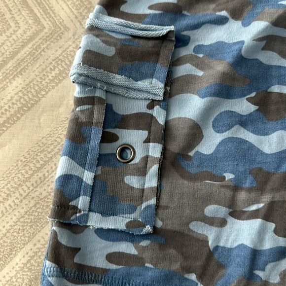 Mish Boys Blue & Grey Camouflage Sweat Shorts - Picture 2 of 6